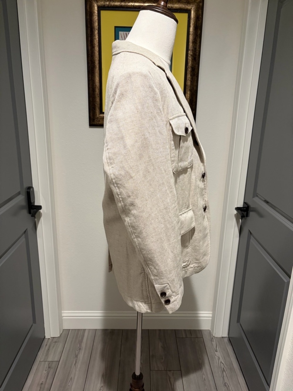 Banana Republic Men's Linen Safari Utility Field Blazer 4-Pocket 42R - Picture 3 of 6